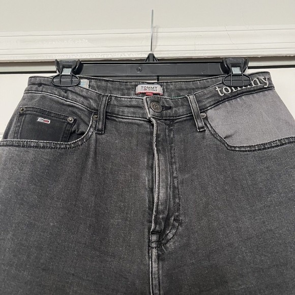 Tommy Hilfiger Y2K LOOK Mom Jeans, Cotton, High Rise tapered Grey Size 28 - Picture 3 of 12